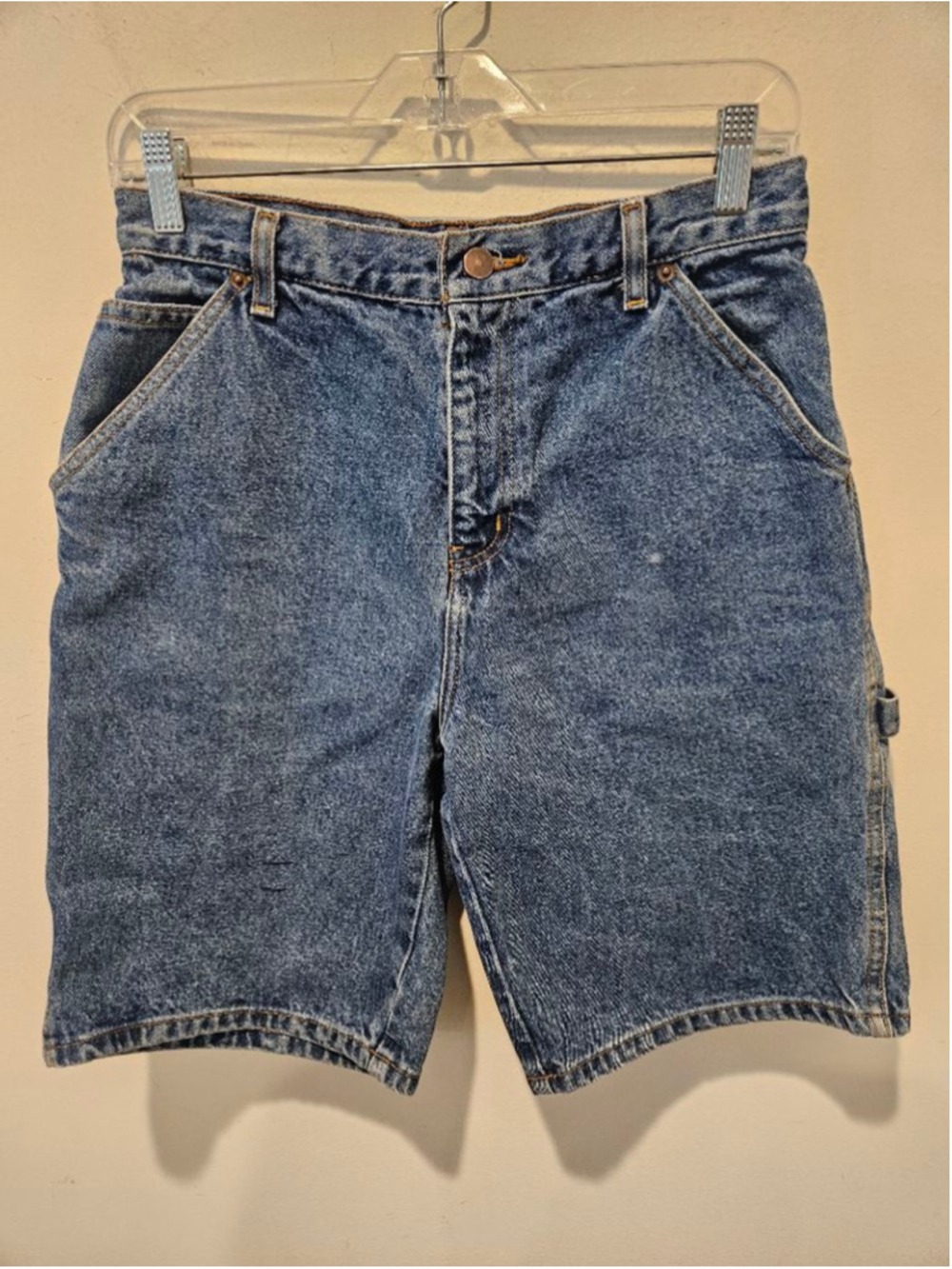 Women's USA Classic Blue Denim Carpenter Jean Shorts Size 32 (31)